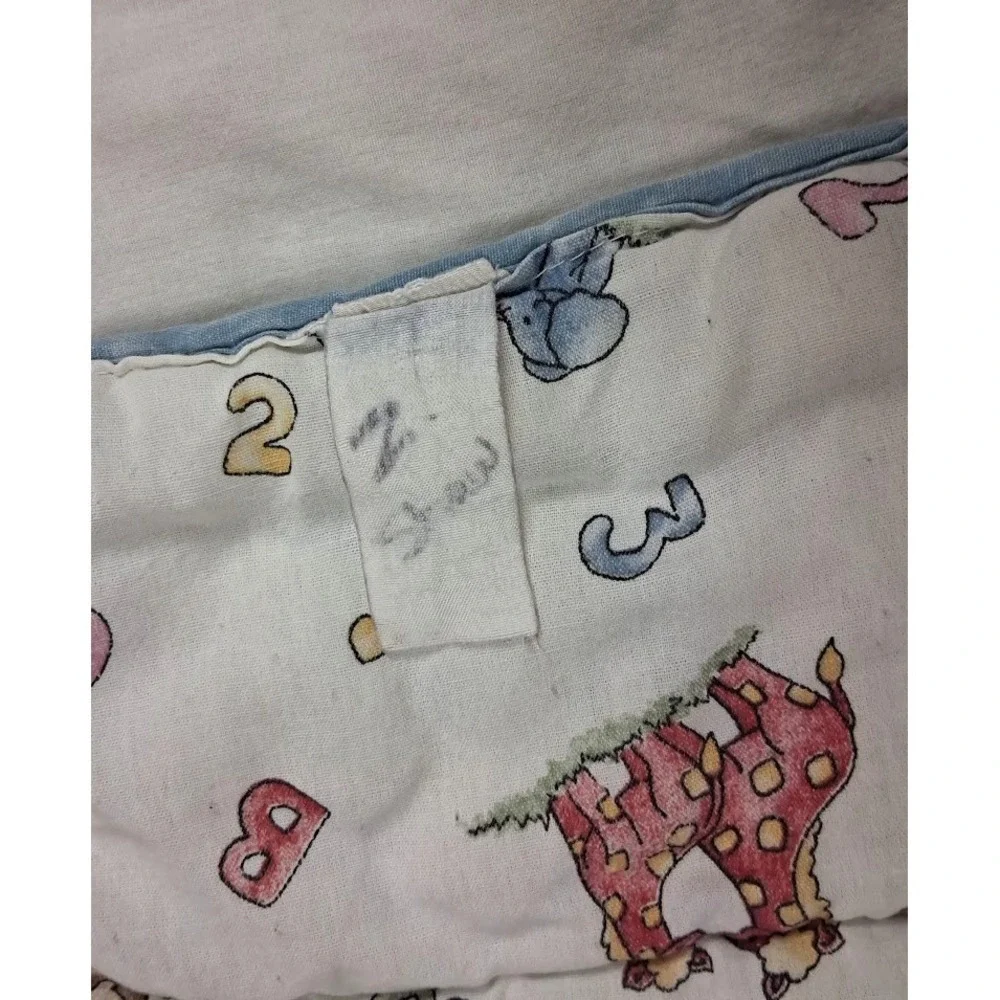 Vintage Noah's Ark Baby Crib Comforter Blanket NoJo Cotton Nursery Unisex